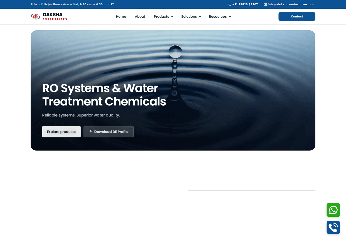 Daksha Enterprises homepage preview